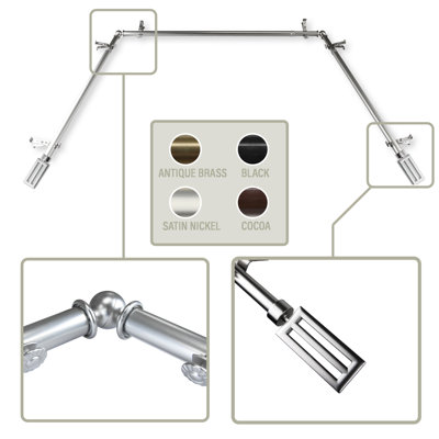 Tringle à rideaux simple à baie vitrée ajustable de 0,81 à 0,81 po Ioves