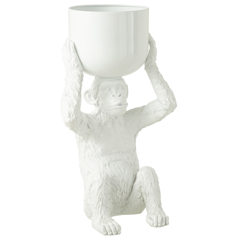 ICE BUCKET MONKEY POLYRESIN ORANGE, White