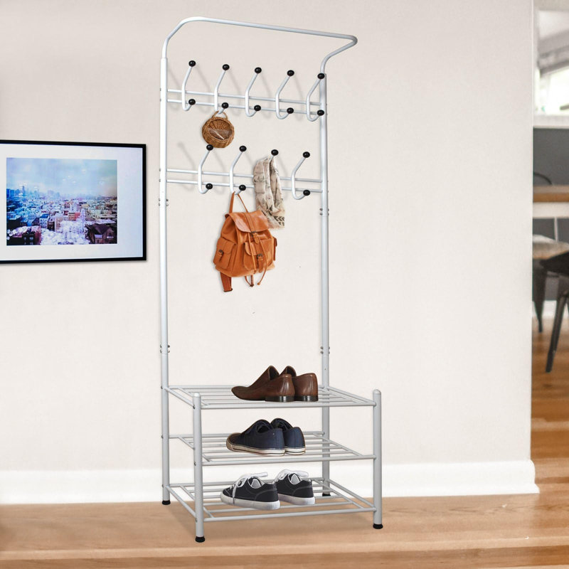 Avanley Hall Tree 67cm Wide with Shoe Storage, White