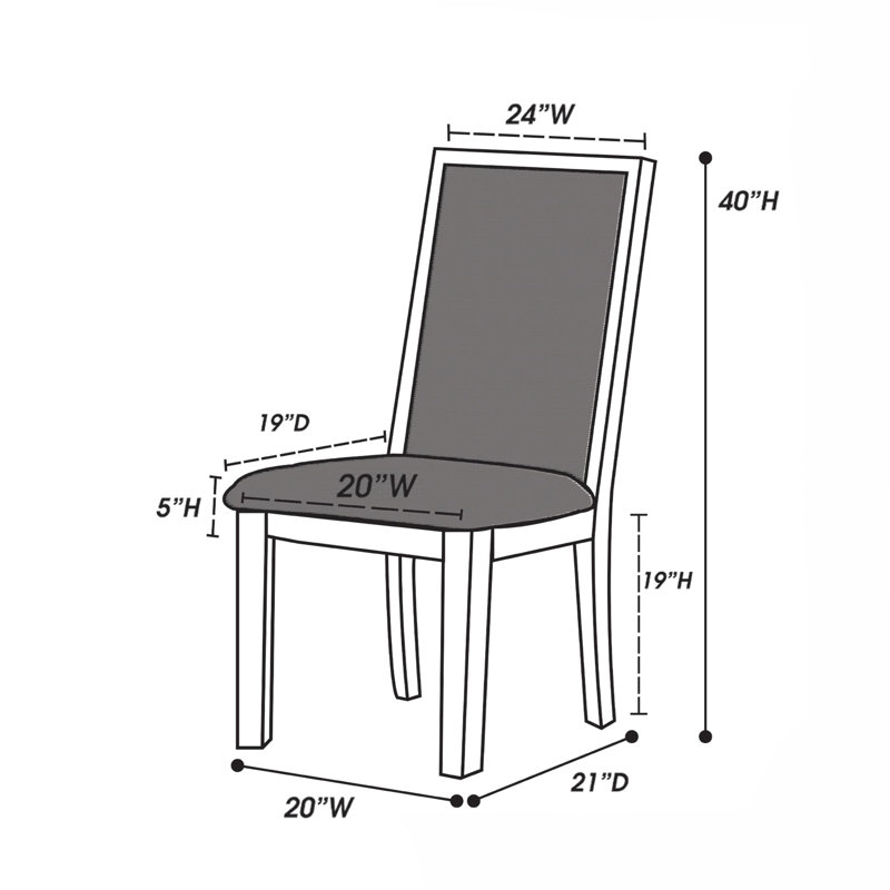 Ensemble de chaises de salle à manger modernes et grises en tissu 2 pièces