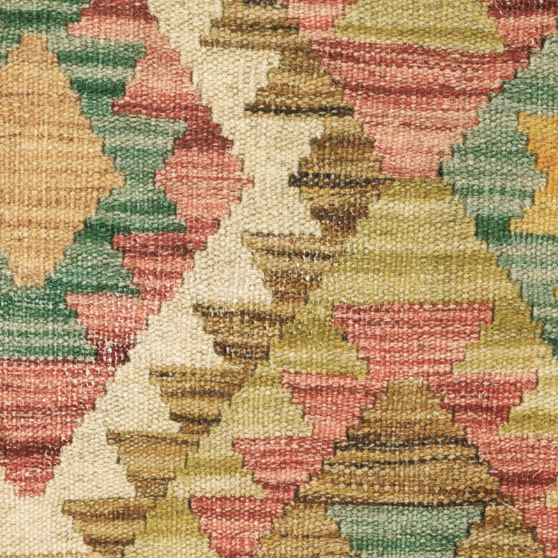 Hovey Tribal Diamond Machine Washable Gold/Red/Brown Area Rug Mat, Rectangle 7'6" x 10'