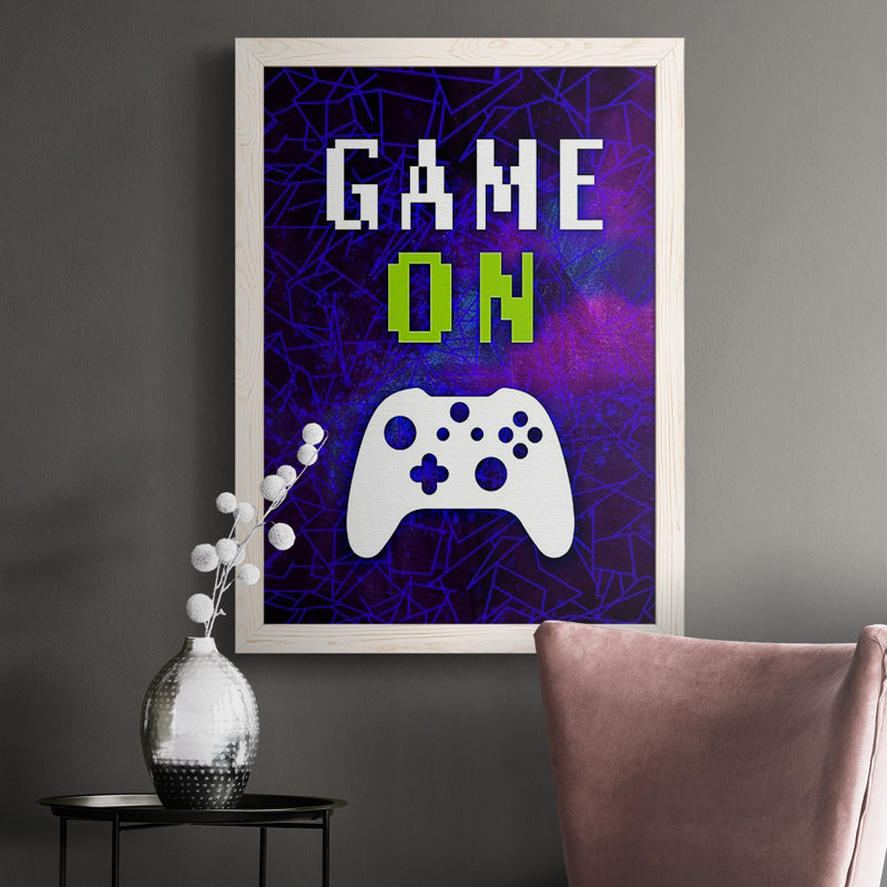 It's Game On II " It's Game On II ", White Framed, 37.5" H x 27.5" W x 1" D