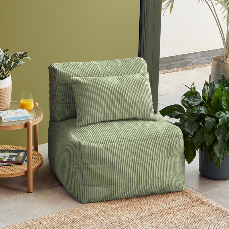 Corduroy Bean Bag Lounger, Sage Green