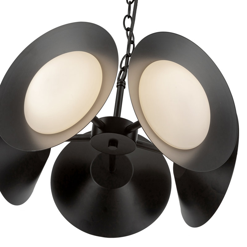 Cleo 5 - Light LED Chandelier, Black, Black