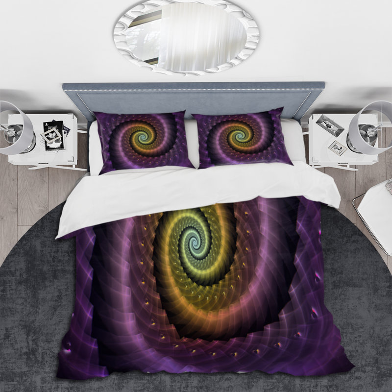 Ensemble de housse de couette Spiral Fractal Geometric IV - Microfibre polyester