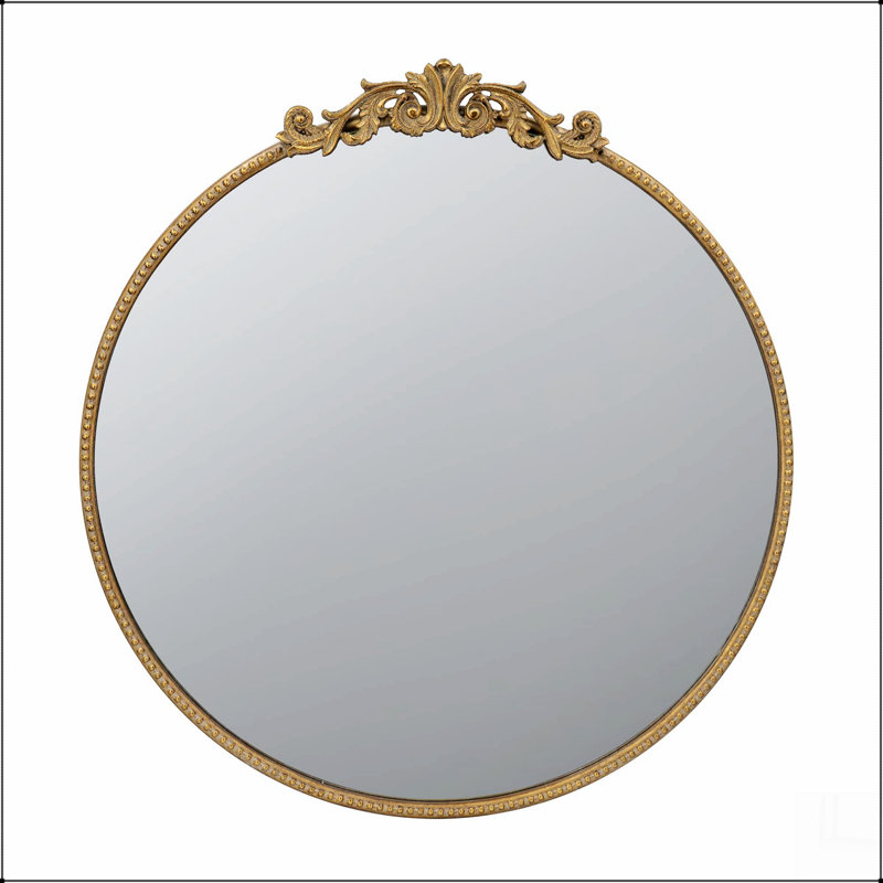 Miroir rond, miroir mural avec cadre en métal pour salle de bain