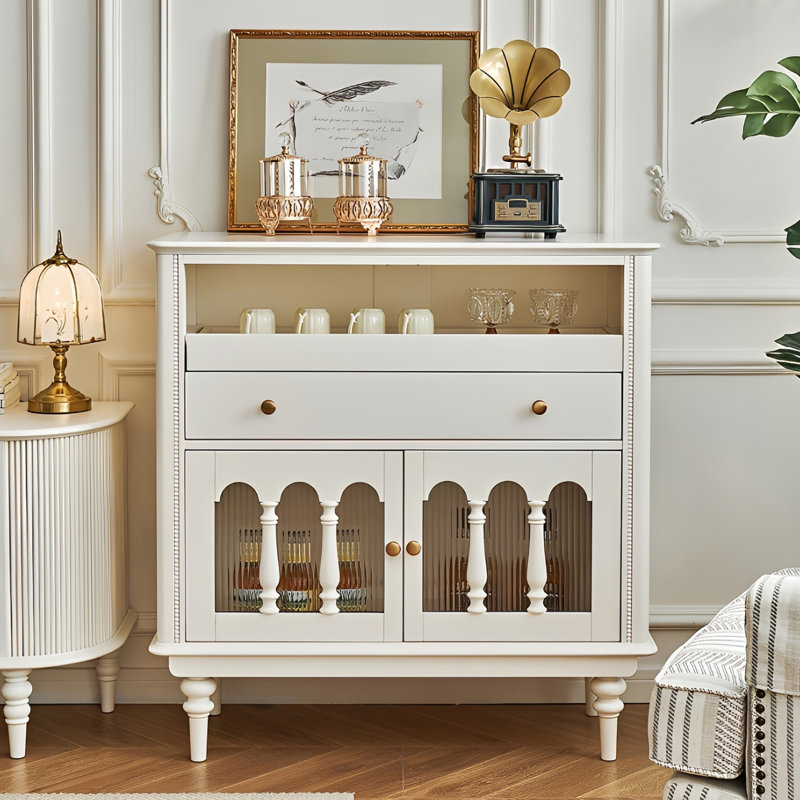 Buffet de rangement style crème français, Blanc