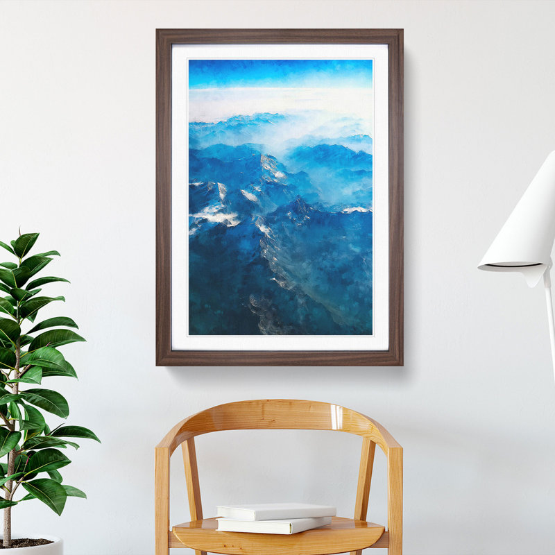 Mountain Tops in Switzerland - Framed Print, Walnut Framed, 36cm H x 27cm W x 2cm D