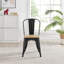 Honora Industrial Classic Metal Frame Wood Seat Dining Chair - Style Bold Colour Stackable Side Chair-191823163
