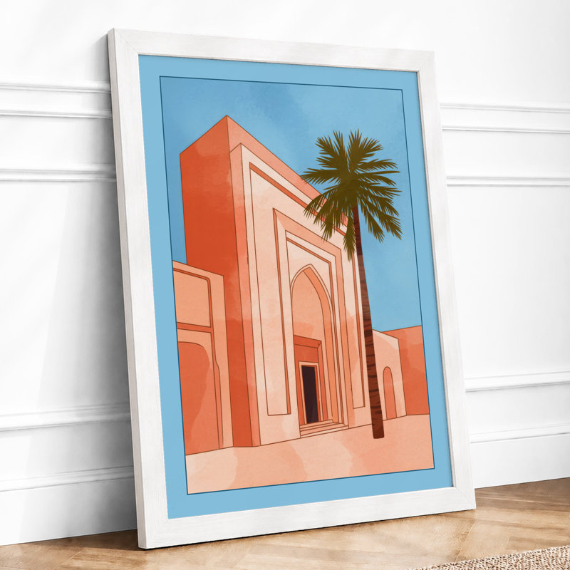 Geometric Architecture Minimalist - Framed Print, A1 - 84.1 x 59.4 cm, White