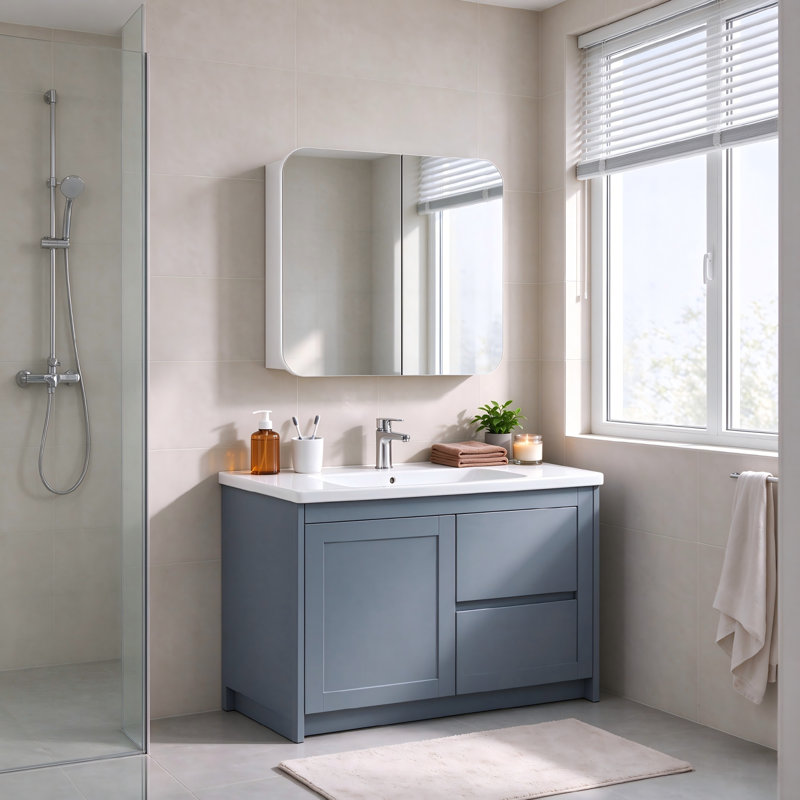 68 mm W 66 mm H Framed Mirrored Bathroom Cabinets and 3