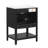 24" Black Modern Sleek Bathroom Vanity Elegant Ceramic Sink with Solid Wood Frame Open Style Shelf