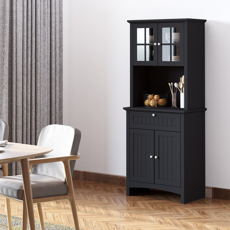 Buffet, armoire de cuisine, armoire noire, Noir