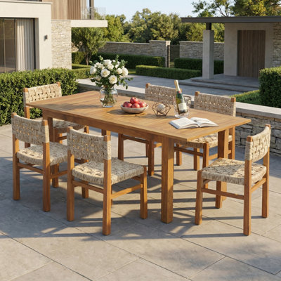 Ensemble repas pour 6 personnes en bois d'acacia Hapeville