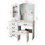 Coiffeuse moderne avec lumières et table - 3 modes de couleur, armoire de rangement spacieuse avec miroir