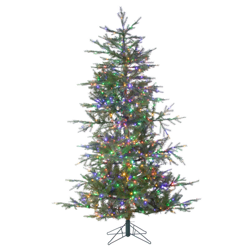 Artificial Pine Christmas Tree with Color & Clear Lights, 6.5' H