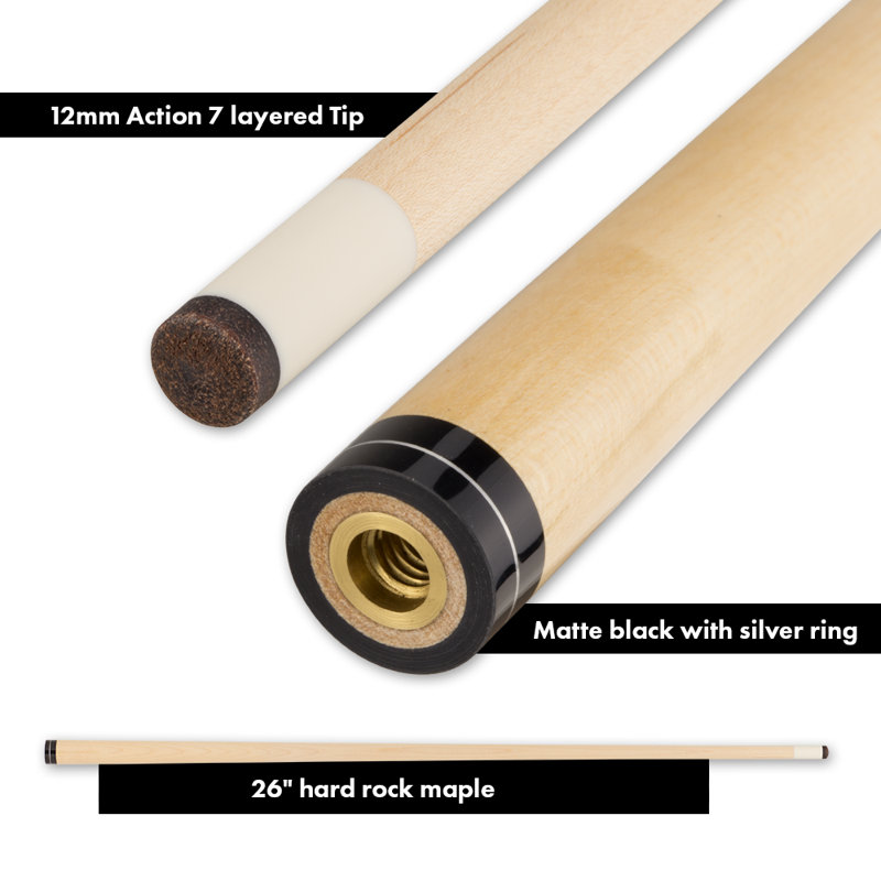 Junior 52" Matte Black and White Skull Pool Cue