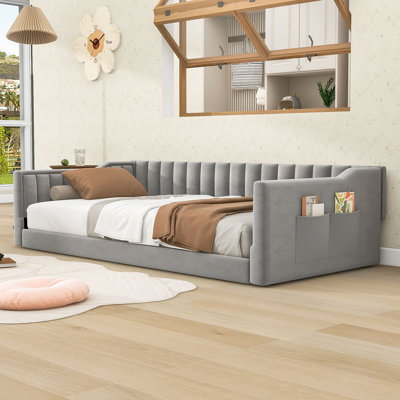 Upholstered Daybed with Slats