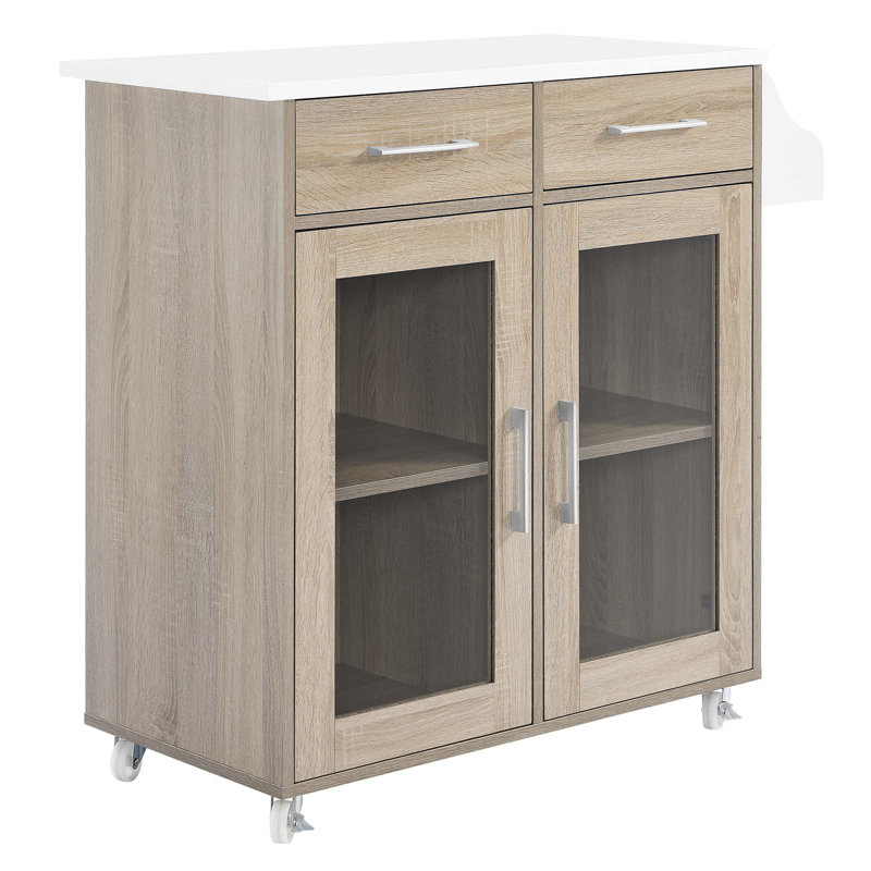 Modway Cuisine Kitchen Cart, Oak