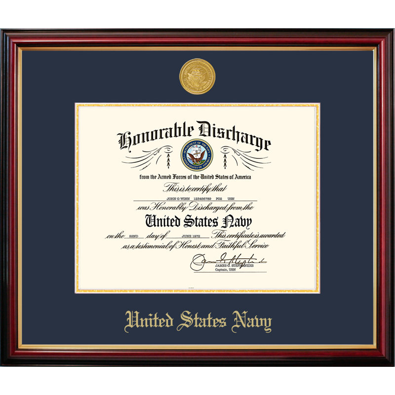 Navy Discharge Petite Picture Frame