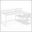 Bureau de bureau en L de 55 pouces avec rehausse de moniteur, tiroirs et tablettes de rangement pour petits espaces, finition blanche et blanche