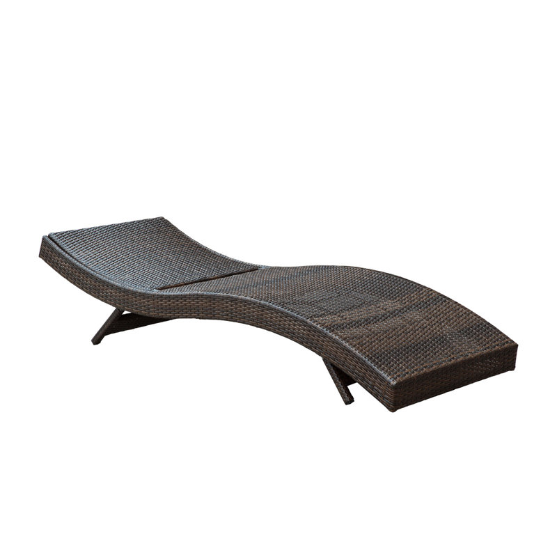 Peer Outdoor Brown Patio Chaise, White