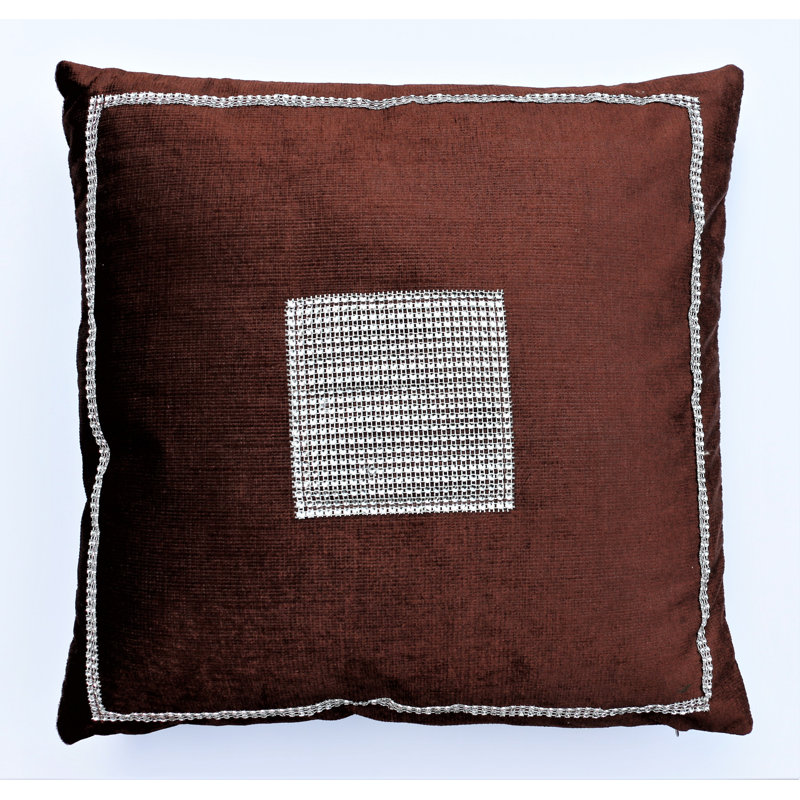 Housse de coussin carrée Dykstra, Marron