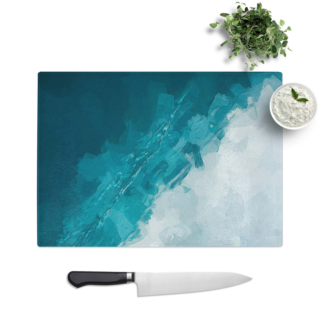 Tempered Glass Ocean Droplets Chopping Board