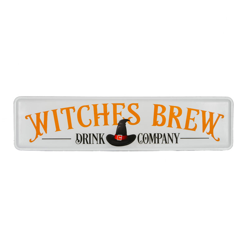 Plaque murale «Witches Brew» The Holiday Aisle® Halloween, Blanc