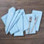 Serviettes de table en coton bleu turquoise 50 x 50 cm, ensemble de 12