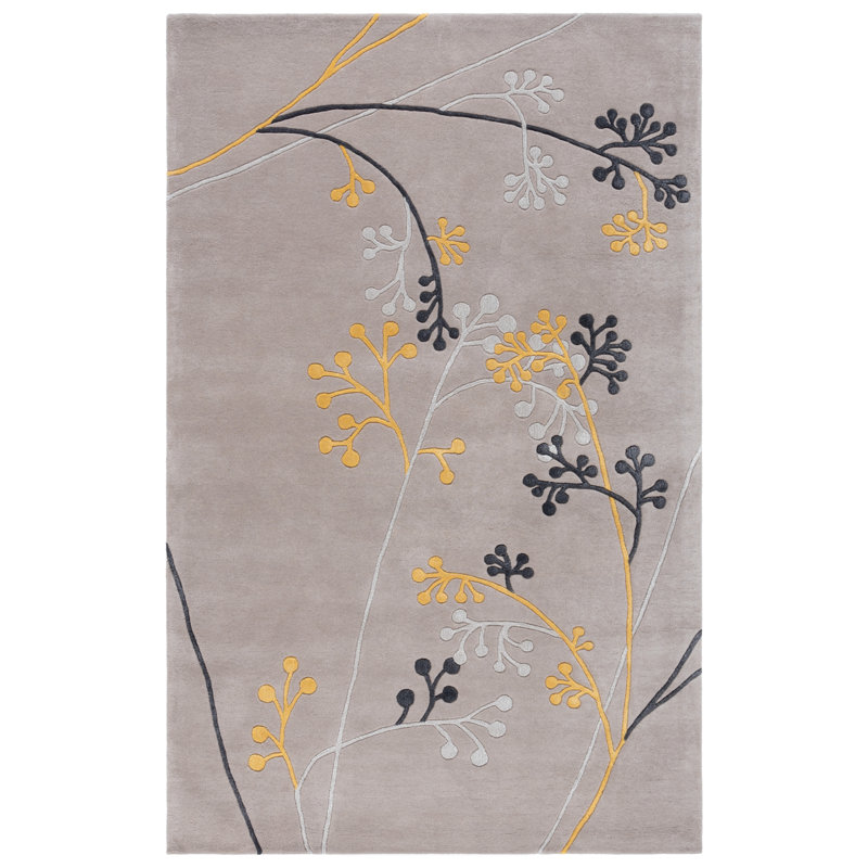 Soho Hand Tufted Wool Floral Rug, Rectangle 3'6" x 5'6"