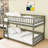 Queen Over Queen Wooden Bunk Bed With Ladder And Slats-119305091