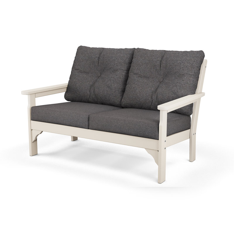 Lakeside Vineyard Deep Seating Loveseat, Sand Frame/Ash Charcoal Cushion