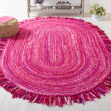 Braided Hand Woven Cotton Solid Color Rug