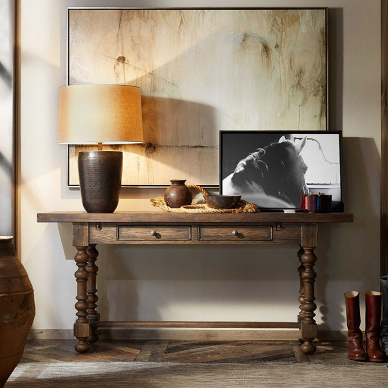 American-style solid wood console table