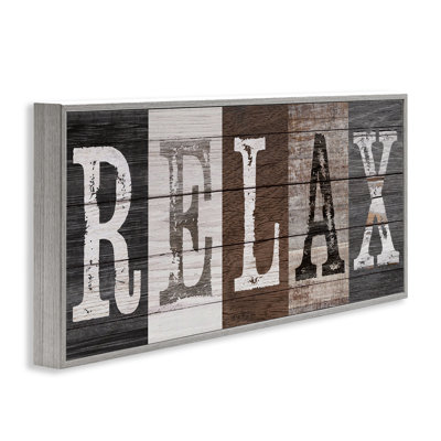 «Rustic Bathroom Relax Letters», estampe numérique, design par Susan Arnot