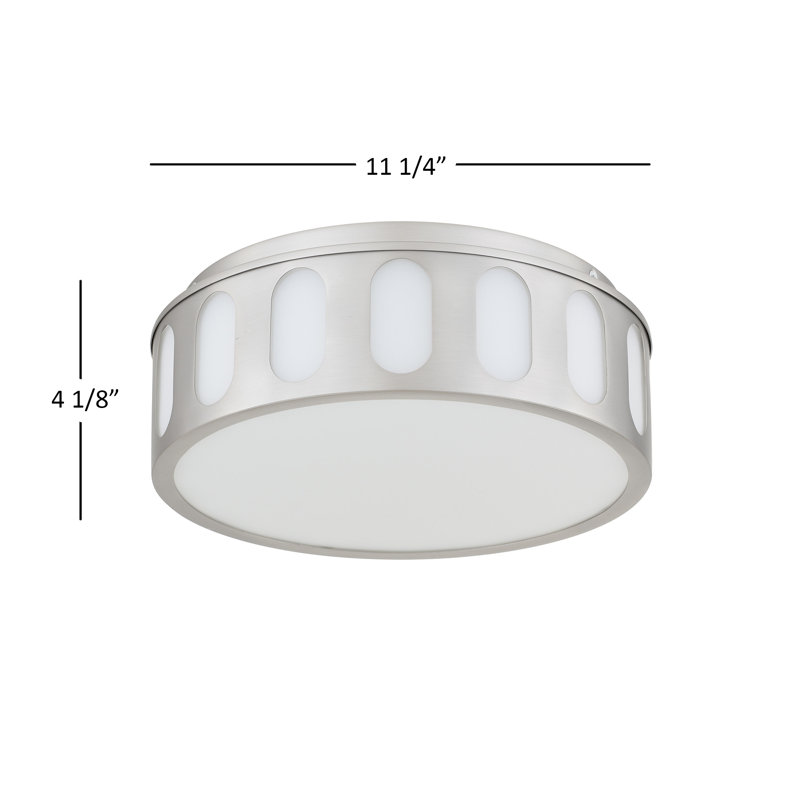 Cahn 1-light Integrated Led Flush Mount Light, 4.13" H x 11.25” W x 11.25” D, Brushed Nickel