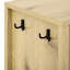 Buffet en U avec 3 tiroirs et pied central supplémentaire, crochets de meuble de rangement modernes à motif ondulé pour le salon, offrant un support de stabilité et de rangement flexible pour l'entrée.