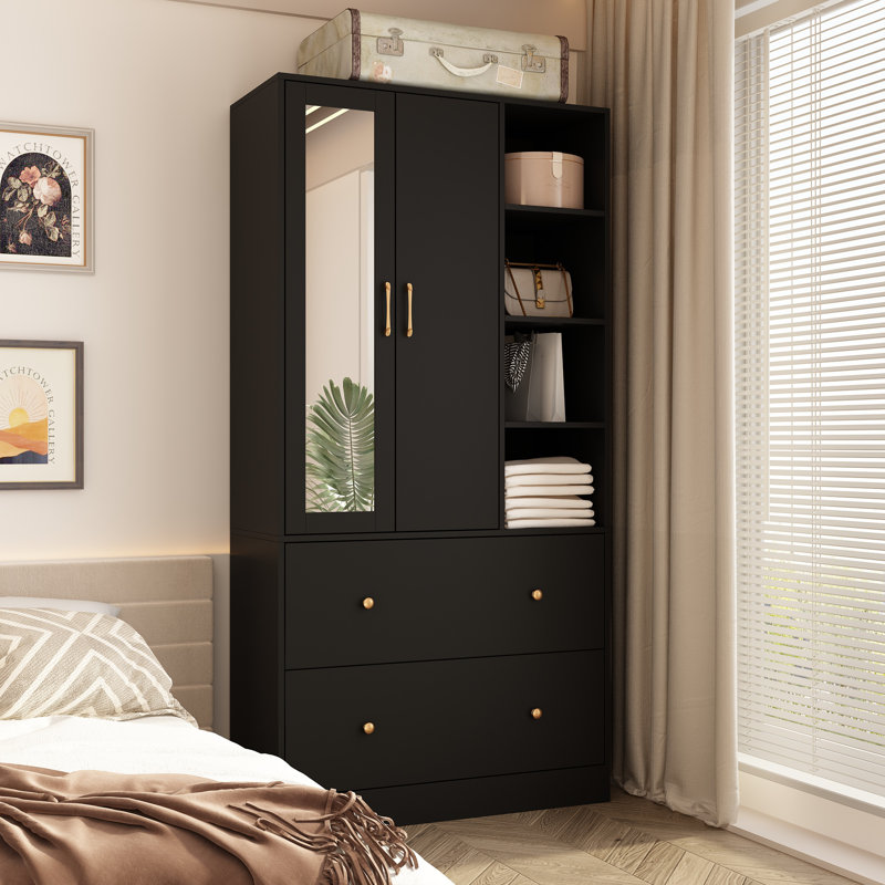 Armoire de chambre Raybin, Noir
