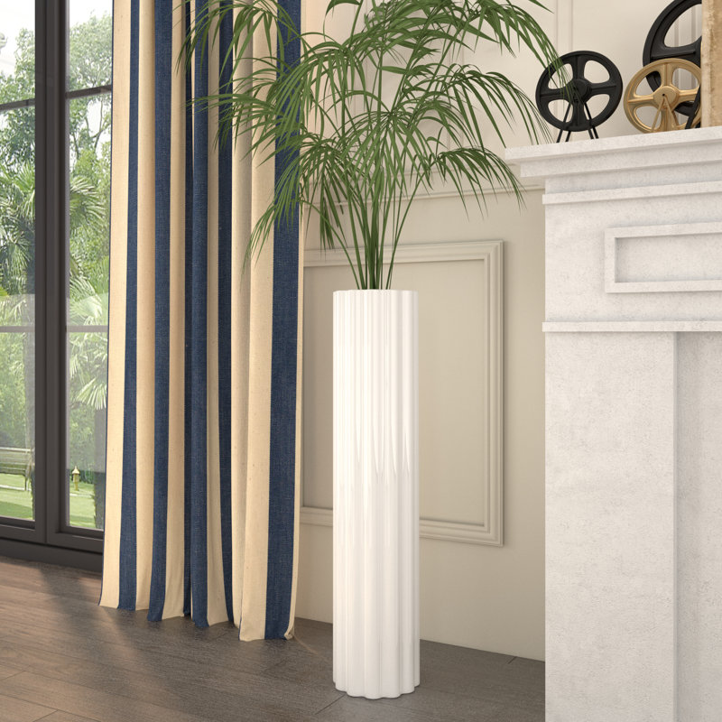 Vase de plancher en céramique Arianna, Crème