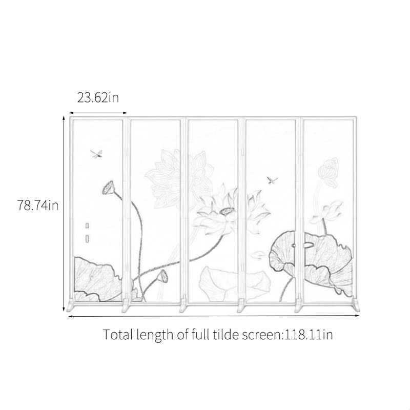 Modern Lotus Foldable Screen