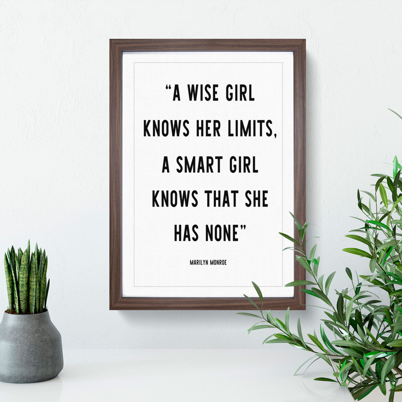 A Smart Girl - Picture Frame Typography, 36cm H x 27cm W x 2cm D, Walnut