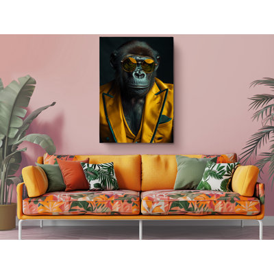 «Highend Portait of a Chimp», impression d'art mural moderne pour la maison et le bureau