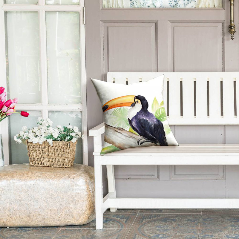 Toucan perched - 18"x18" Throw pillow - Poly twill - Print on demand, 18" x 18", Polyester/Polyfill