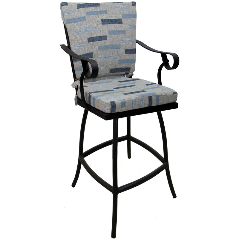 Tabouret de comptoir d'extérieur en aluminium thermolaqué 26,00 po Niera, Noir, 26"