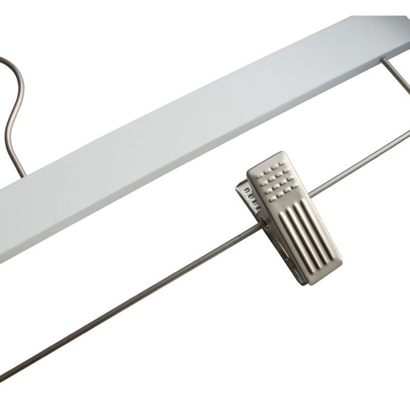 Cintre antidérapant en bois naturel pour jupe / pantalon Dennis, Blanc