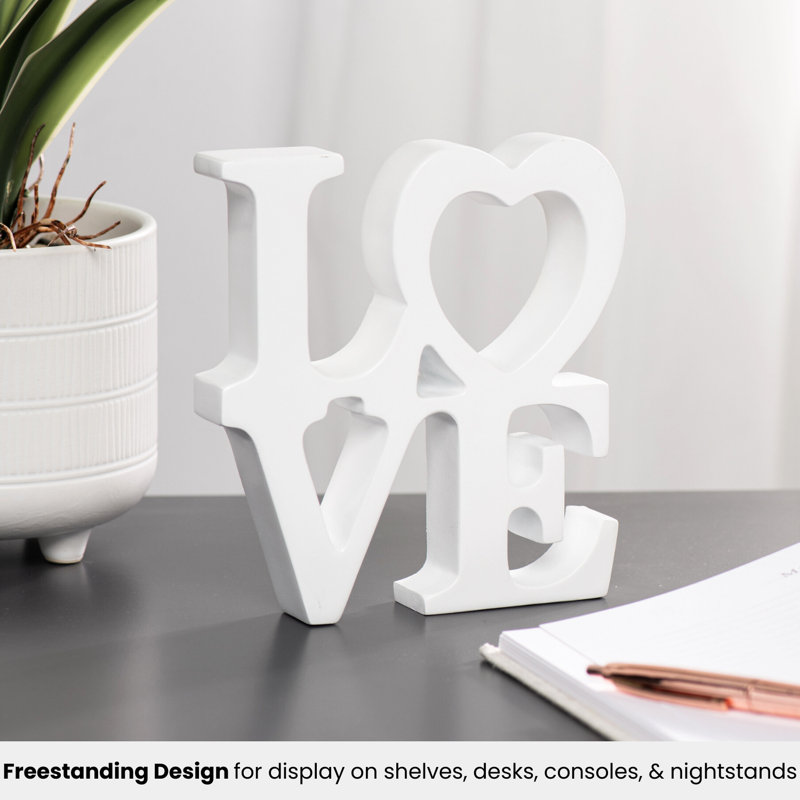 Laba Freestanding LOVE Word Sculpture with Heart Cutout