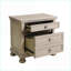 Table de chevet transitionnelle grise brossée avec 2 tiroirs - sans assemblage-854614202