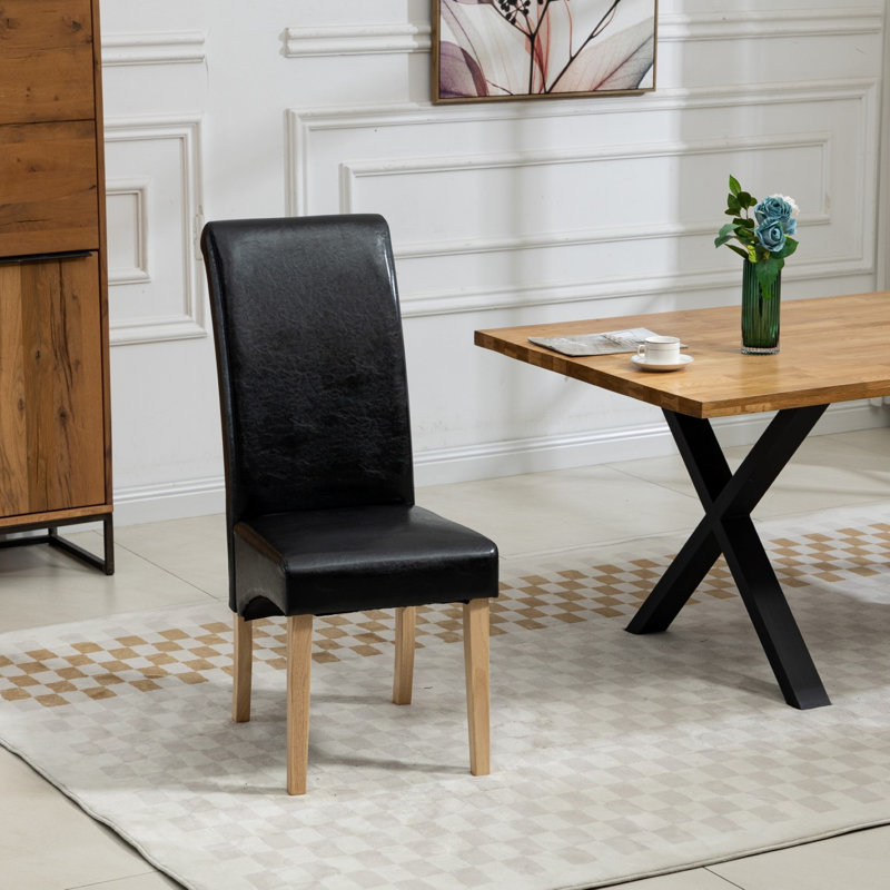Coreyona 0cm H Velvet Upholstered Dining Chair, Black