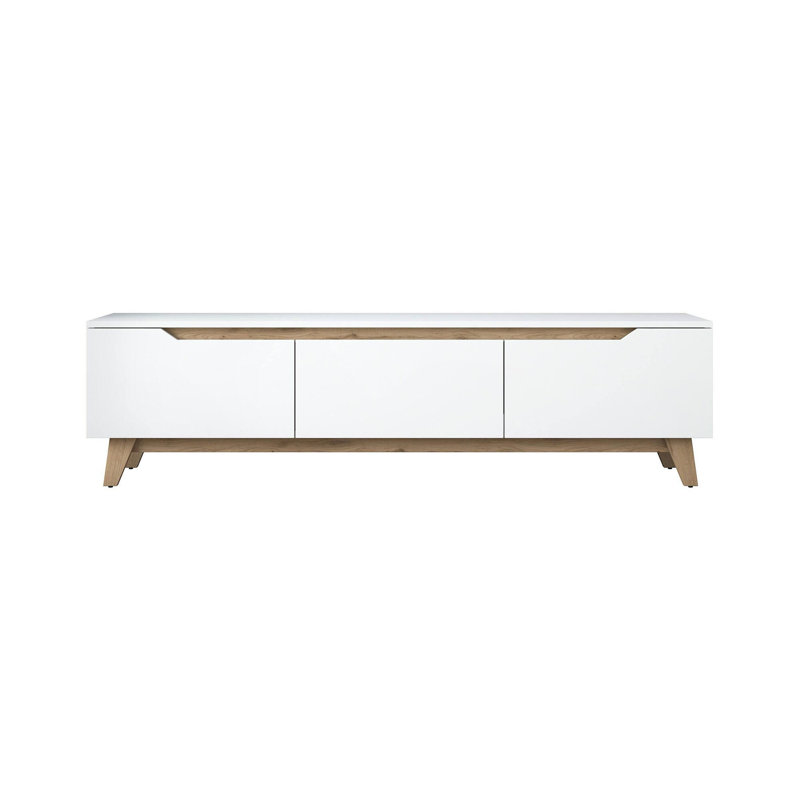 Valdis Unfinished TV Stand for TVs up to 60", White/Walnut